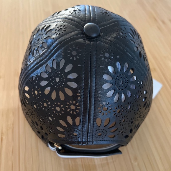 Brand NEW 🖤 Christian Dior Sun Cap Hat lambskin leather black Logo 57cm S size - Picture 4 of 7